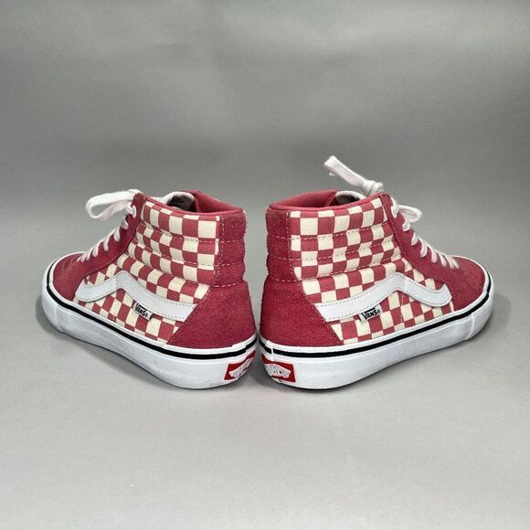 Vans Men's Pro Classics Old Skool Cherckerboard‎ High Top Lace Up Sneakers - Picture 7 of 13
